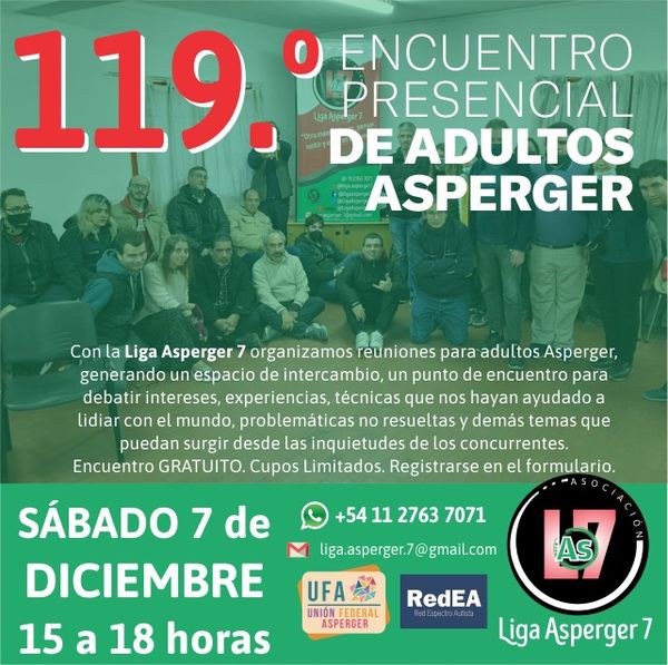 Foto grupal de participantes de la reunión presencial, con datos del evento y logos de organizaciones UFA, RedEA, LAs7.