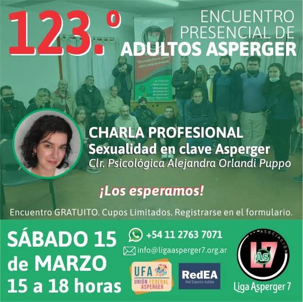 Foto grupal de participantes de la reunión presencial, con datos del evento y logos de organizaciones UFA, RedEA, LAs7.